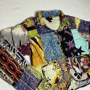 Sacred‎ Threads Patchwork Jacket Bohemian Festival Cotton Size ML